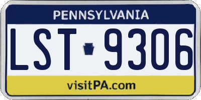PA license plate LST9306