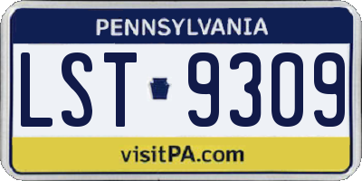 PA license plate LST9309