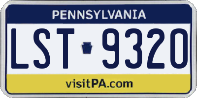 PA license plate LST9320
