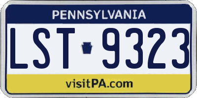PA license plate LST9323