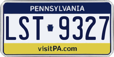 PA license plate LST9327