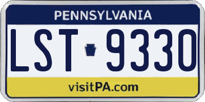 PA license plate LST9330
