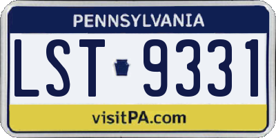 PA license plate LST9331