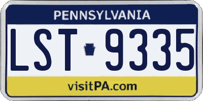 PA license plate LST9335