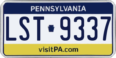 PA license plate LST9337