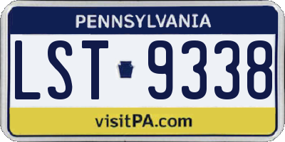 PA license plate LST9338