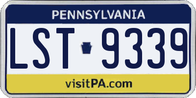 PA license plate LST9339
