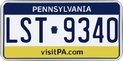 PA license plate LST9340