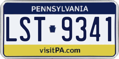 PA license plate LST9341
