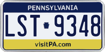 PA license plate LST9348