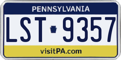 PA license plate LST9357