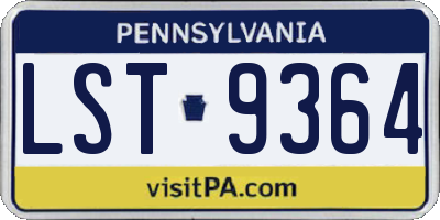 PA license plate LST9364