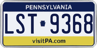 PA license plate LST9368