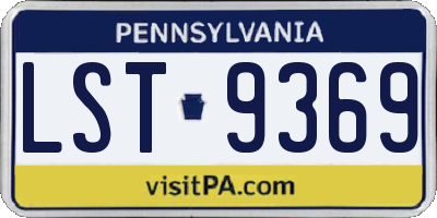 PA license plate LST9369