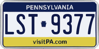 PA license plate LST9377