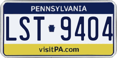 PA license plate LST9404