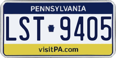 PA license plate LST9405