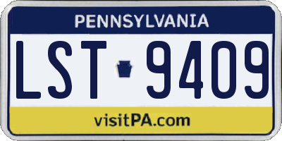PA license plate LST9409