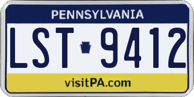 PA license plate LST9412