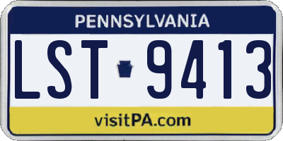 PA license plate LST9413