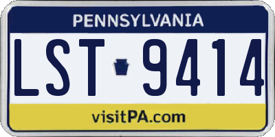PA license plate LST9414