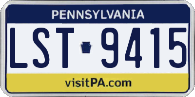 PA license plate LST9415