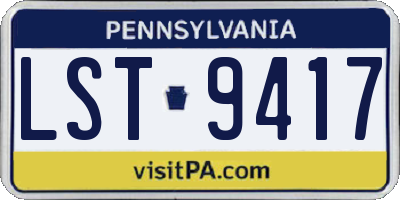 PA license plate LST9417