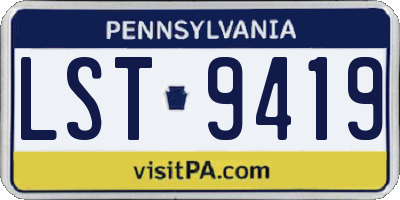PA license plate LST9419