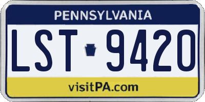 PA license plate LST9420