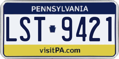 PA license plate LST9421