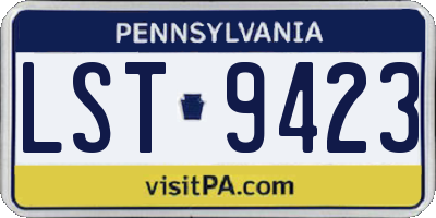 PA license plate LST9423