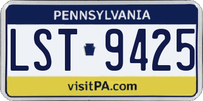 PA license plate LST9425
