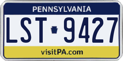 PA license plate LST9427
