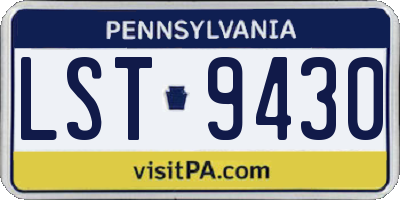PA license plate LST9430