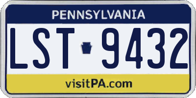 PA license plate LST9432
