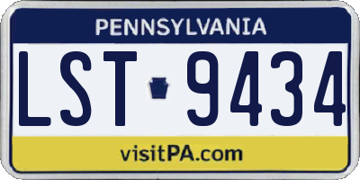 PA license plate LST9434
