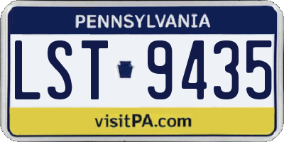 PA license plate LST9435
