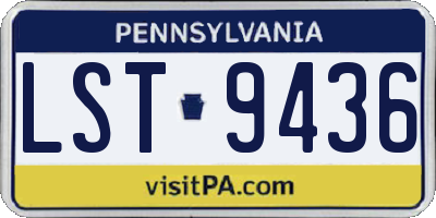 PA license plate LST9436