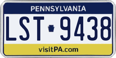 PA license plate LST9438