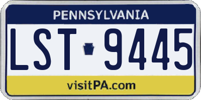 PA license plate LST9445