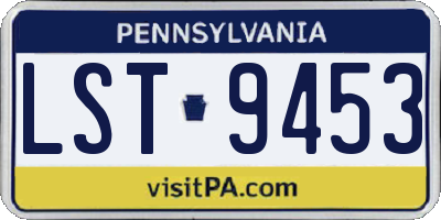 PA license plate LST9453