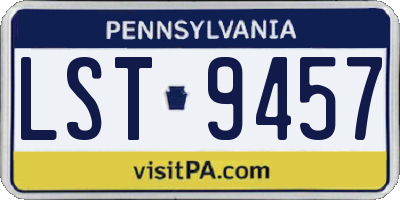 PA license plate LST9457