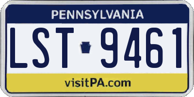 PA license plate LST9461