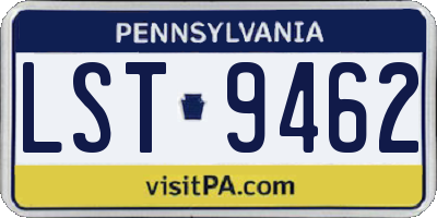 PA license plate LST9462