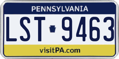 PA license plate LST9463
