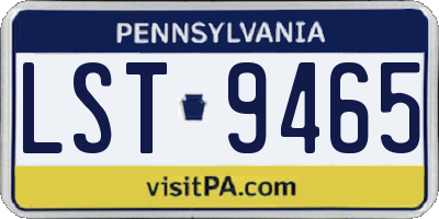 PA license plate LST9465