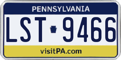 PA license plate LST9466