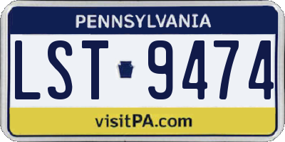 PA license plate LST9474