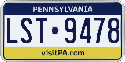 PA license plate LST9478