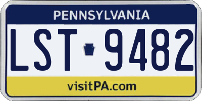 PA license plate LST9482